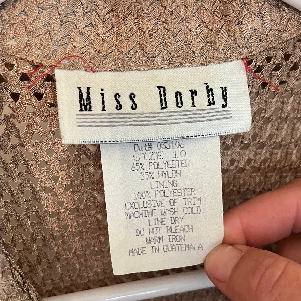 Vintage Miss Dorby Brown Button Down Knit Shirt - Picture 2 of 4